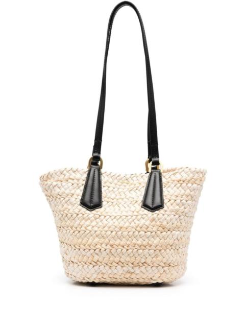 Max Mara logo-plaque straw tote bag