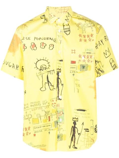 illustration-print cotton shirt