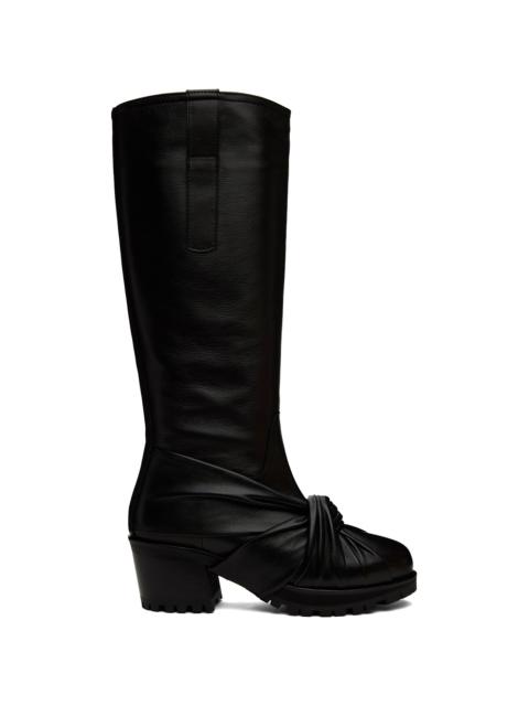 Kiko Kostadinov Black Knotted Riding Boots