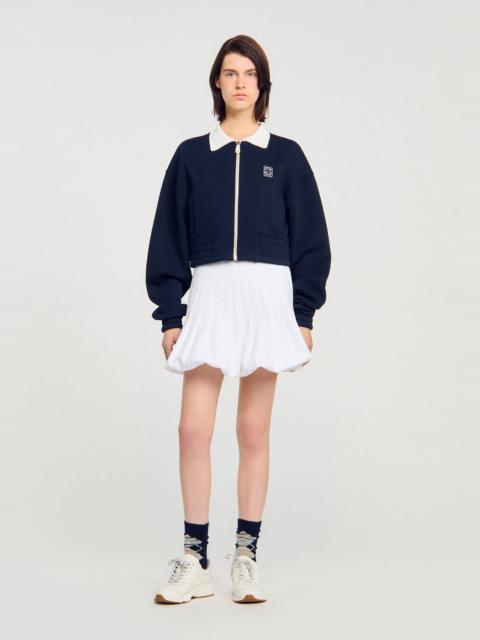 Sandro CROPPED TWO-TONE SWEATSHIRT