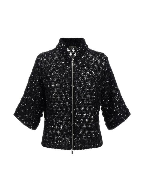 PESERICO Sequin mesh cardigan