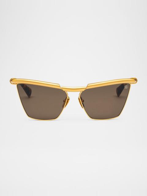 Balmain Victorie Cat Eye Titanium Sunglasses