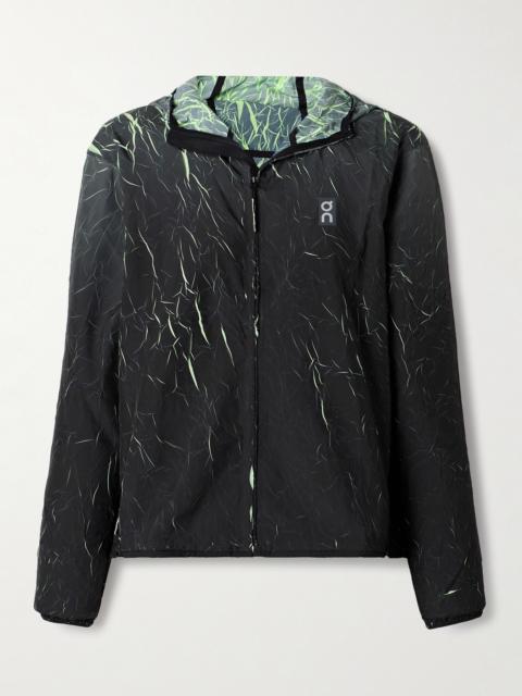 On Pace Run Hooded Textured Recycled-shell Jacket