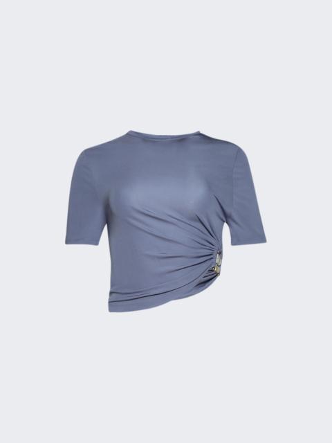 CHRISTOPHER ESBER Bezel Quartz Ruched Tee Helio Purple