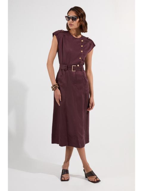 KAREN MILLEN Soft Twill Relaxed Midi Dress