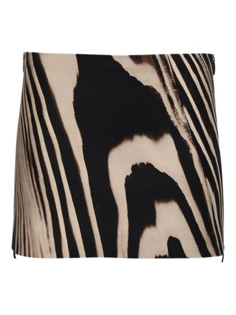 David Koma zebra-print side-zip mini skirt