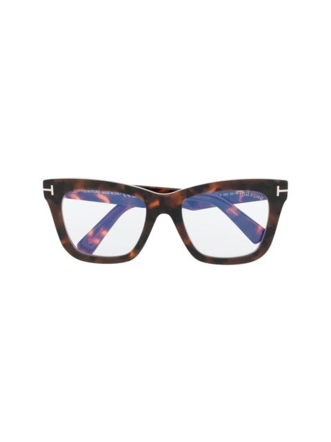TOM FORD tortoiseshell logo-arm glasses