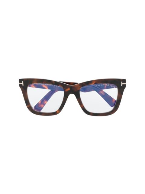 tortoiseshell logo-arm glasses