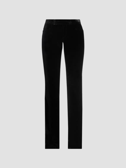 Balmain Women's Velvet Tailored Straight-Leg Pants - Noir