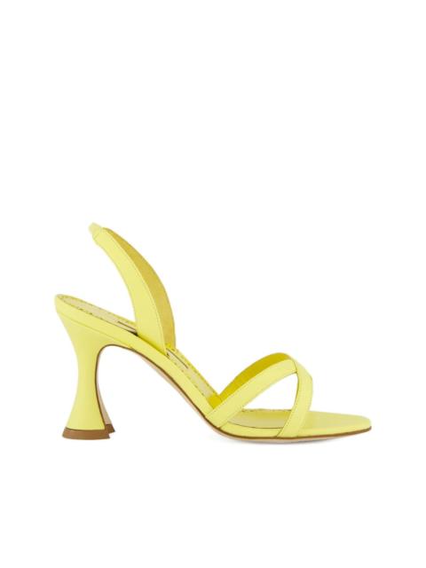 Manolo Blahnik slingback cross-strap sandals