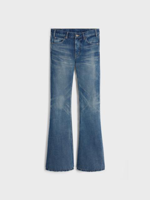 CELINE Dylan flared jeans with signature in union wash denim 