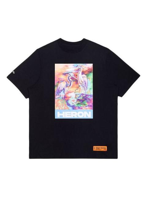Heron Preston HERON PRESTON SS20 Painting Logo Printing Short Sleeve Unisex Black HMAA013S209140211088