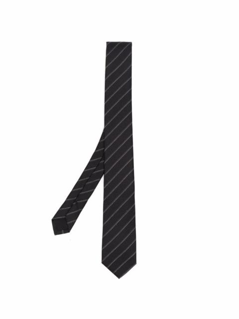 stripe-print pointed tie