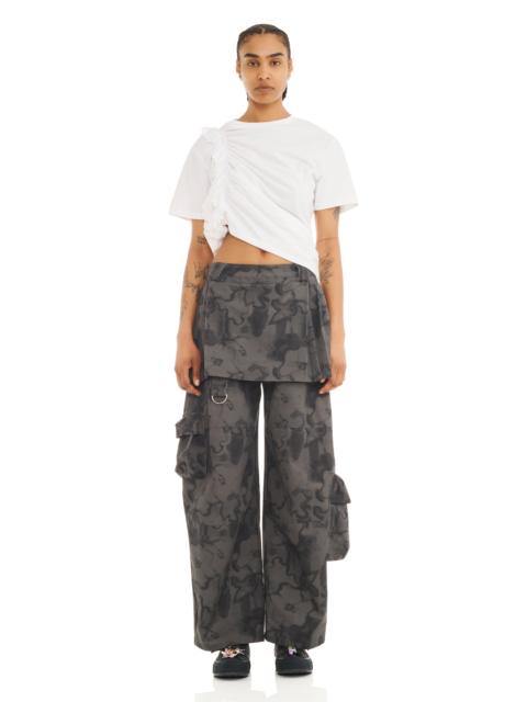 Collina Strada BLACK FLORAL SCRIBBLE LAWN SKIRT CARGO PANT