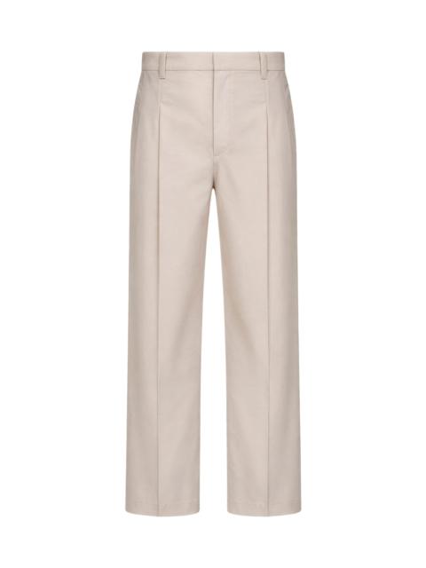 Brunello Cucinelli Beige techno poplin A-Line trousers with monili