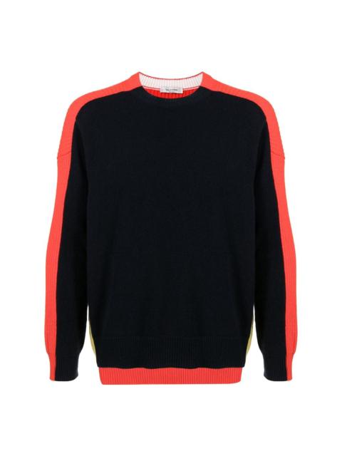 colour-block virgin wool jumper