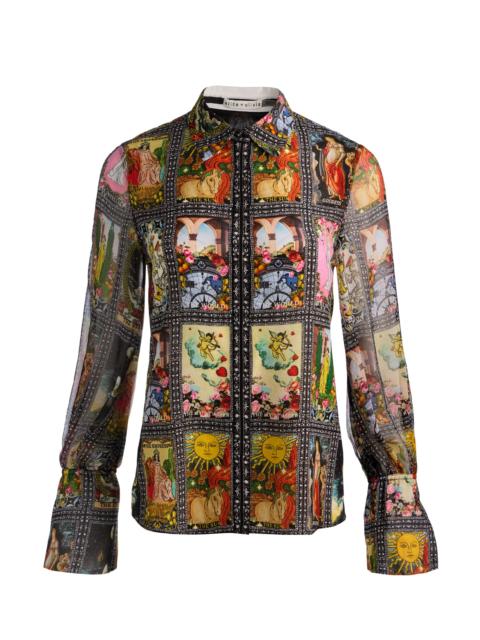 Alice + Olivia WAN SILK BLOUSE