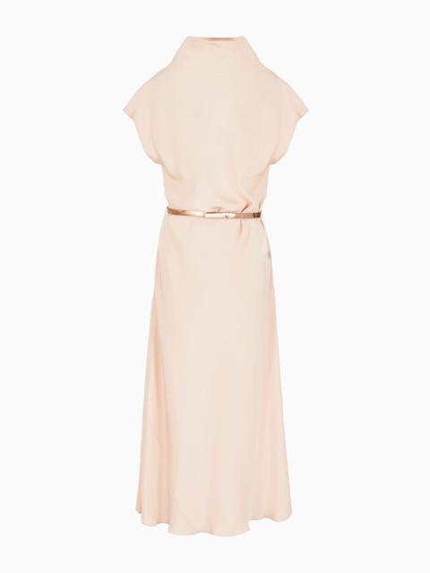 ワンピース GIORGIO ARMANI MAROCAIN GLITTERY SILK LONGUETTE DRESS GIORGIO ARMANI Marocain glittery silk midi dress | REVERSIBLE