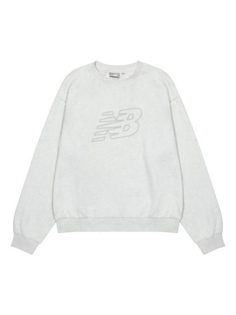 New Balance (WMNS) New Balance Logo Sweatshirt 'White Grey' 5CC39752-OA