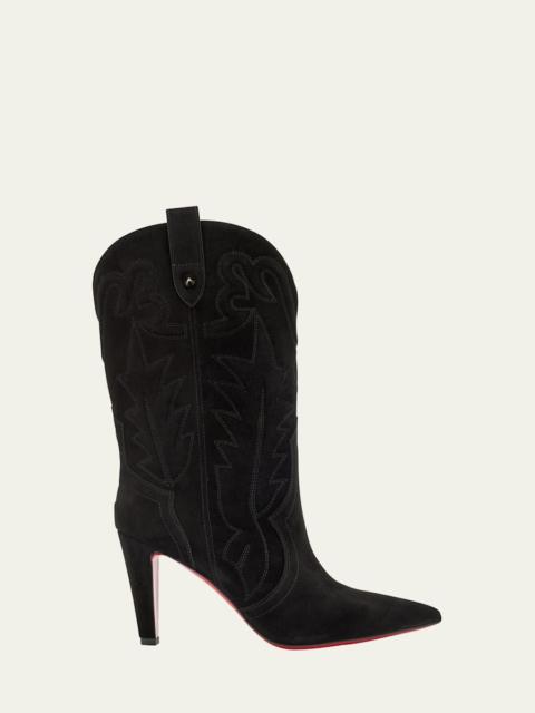 Christian Louboutin Santia Suede Red Sole Booties