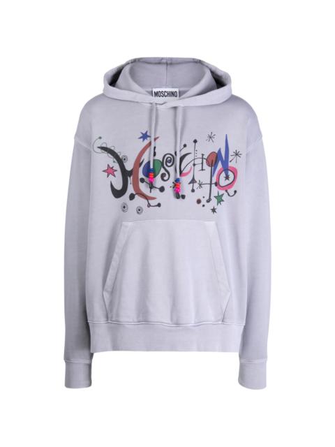 logo-print cotton hoodie