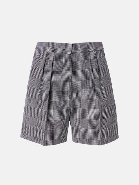 Max Mara Prince of Wales check wool crêpe shorts