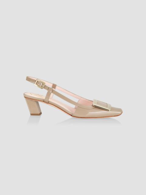 Roger Vivier Women's Belle Vivier 45MM Patent Leather Slingback Pumps - Taupe