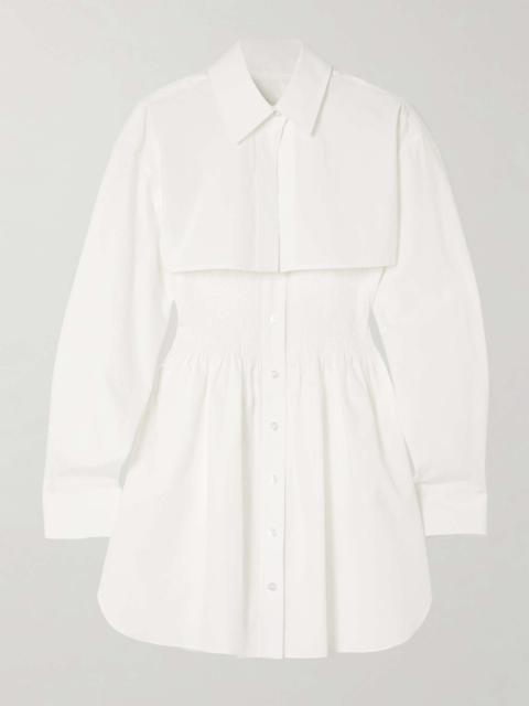 Smocked cotton-poplin mini dress and shirt set