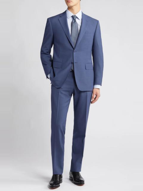 Siena Regular Fit Solid Blue Wool Suit