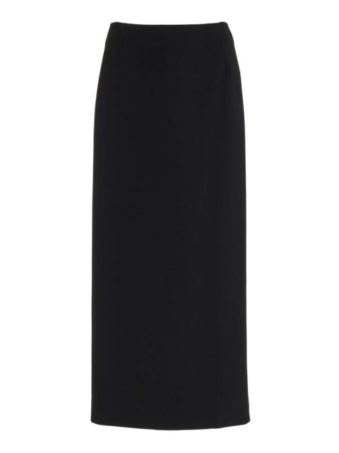 GABRIELA HEARST Manuela Midi Skirt in Black Virgin Wool Crepe