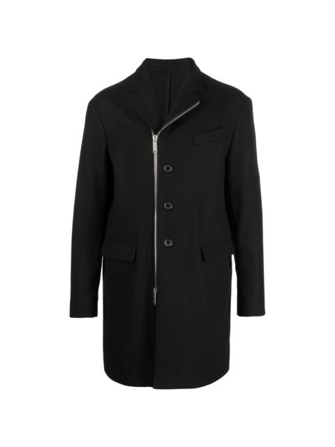 single-breasted zipped coat