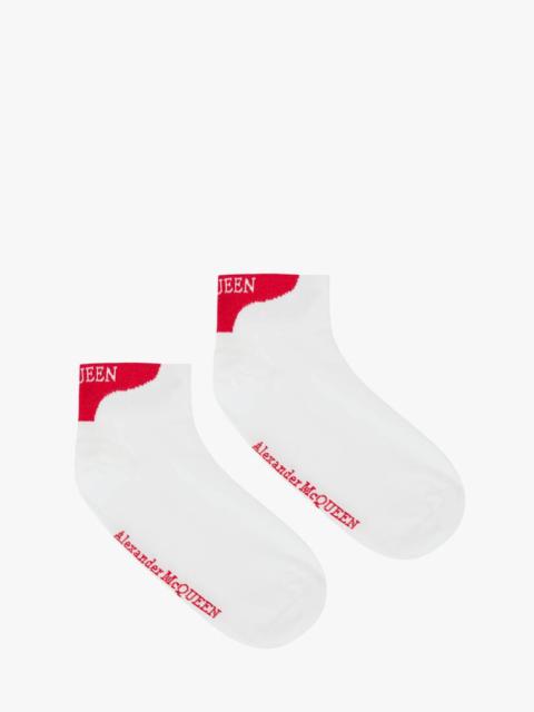 Alexander McQueen Alexander Mcqueen Ankle Socks in White/red