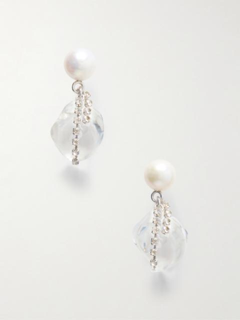Completedworks Crystal And Pearl-embellished Resin Drop Earrings