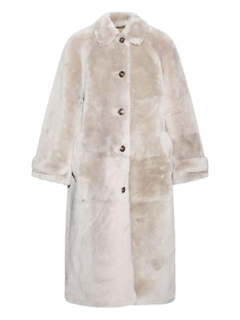 Yves Salomon lamb-fur single-breasted coat