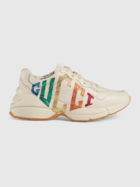 Women's Rhyton glitter Gucci sneaker