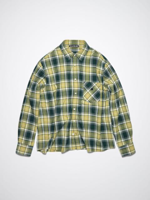 Acne Studios Check button-up shirt - Forest green/light green
