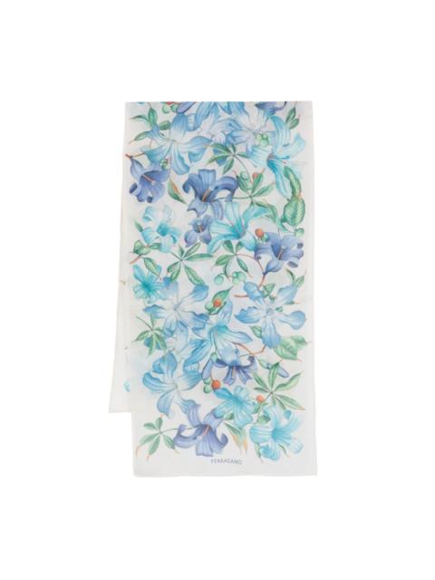 floral-motif silk scarf