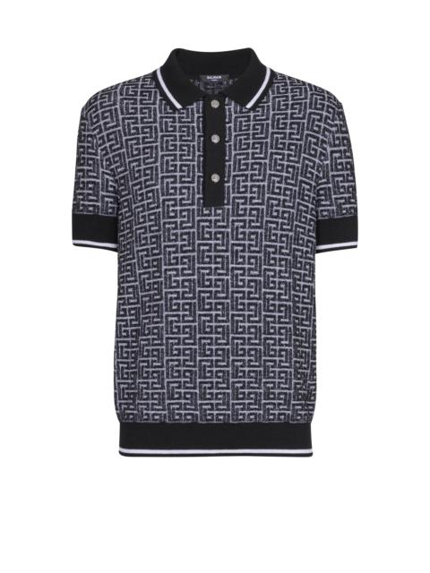 Balmain PB Labyrinth knit polo shirt