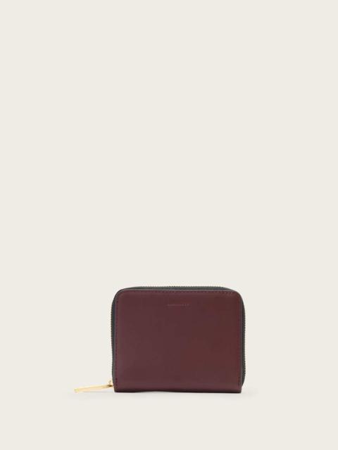 ALLSAINTS LENA HEX ZIP UP LEATHER WALLET