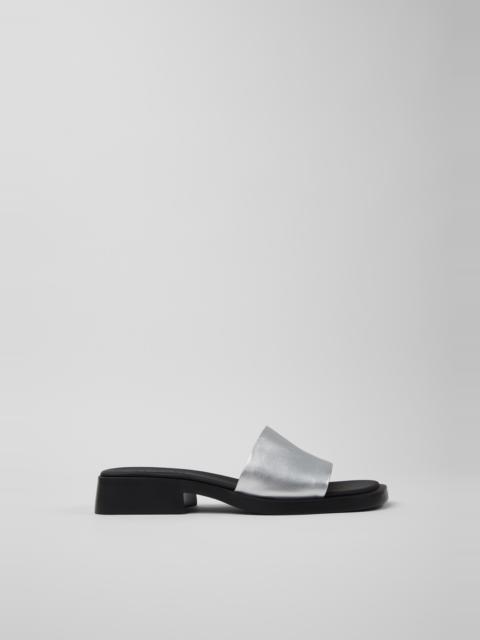 CAMPER Dana Gray Leather Sandals for Women.
