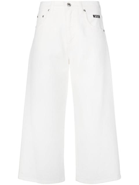 MSGM logo-print cropped jeans