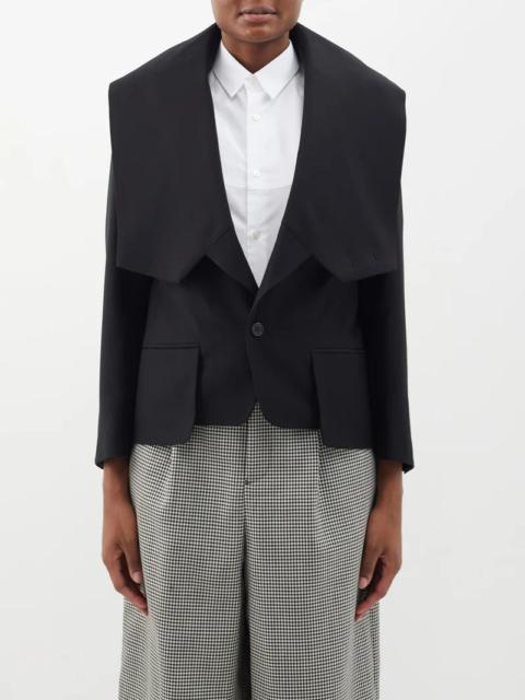 Noir Kei Ninomiya Deconstructed double-breasted wool-blend jacket
