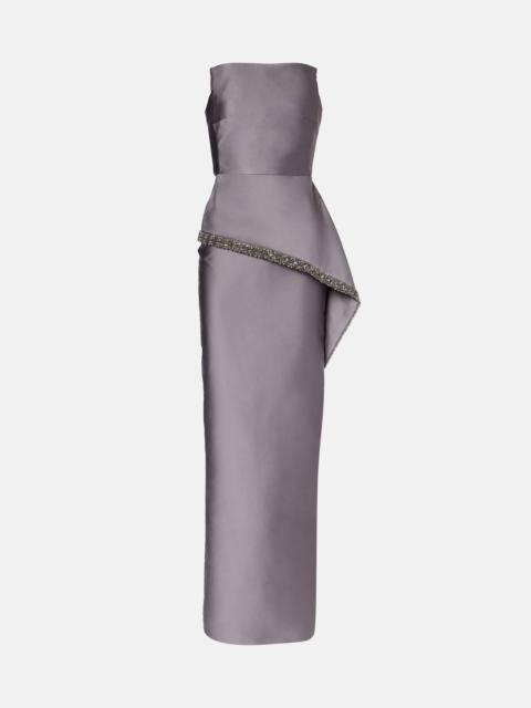 ROLAND MOURET Crystal-embellished taffeta gown