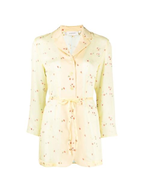 floral waist-tied blouse