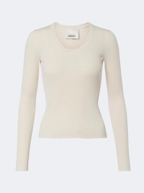 Isabel Marant Selenie ribbed-knit silk and cotton sweater