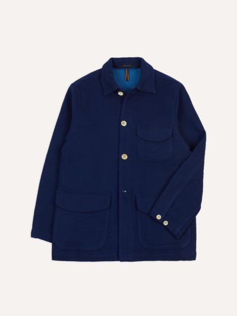 Drake's Blue Wool-Linen Three-Pocket Chore Jacket