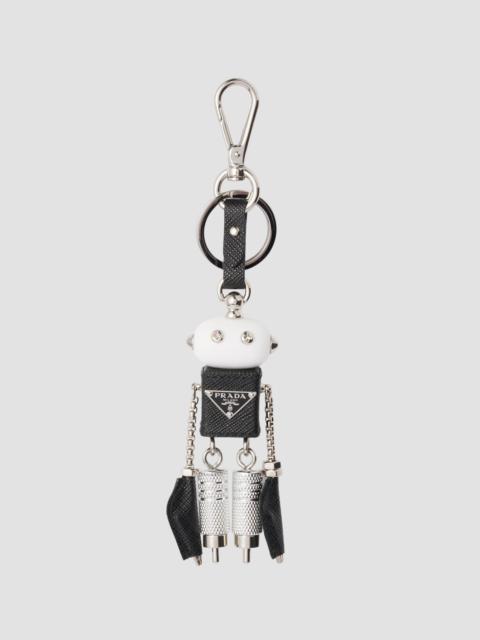 Prada Men's Robot Saffiano Leather Keychain Charm - Multicolored