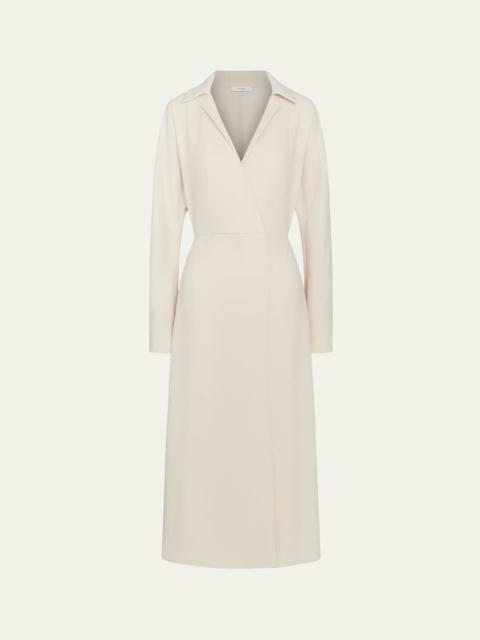 Vince Shaped Collar Dolman-Sleeve Midi Dress