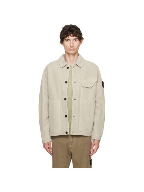 Stone Island Beige 4100048 Organic Panama Cotton Jacket