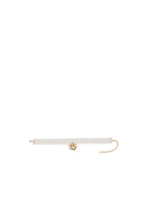 self-portrait rose pearled necklace